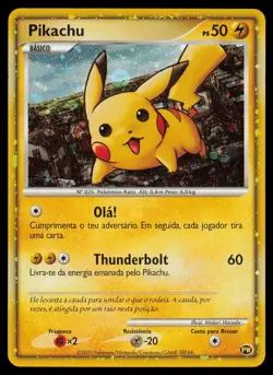 Pikachu HOLO WORLD COLLECTION PROMO 2010 Pokemon Card Portugese LP - Image 1