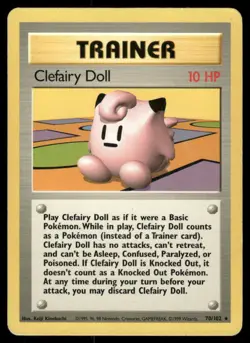 Pokemon Cards Clefairy Doll 70/102 UNLIMITED Base Set WOTC Rare MP - Image 1