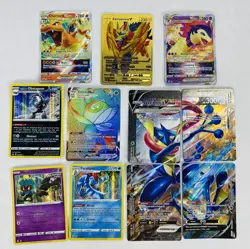 Lot of 11 Holo Pokemon Cards Charizard Zamazemta Typhlosion Celebi Vmax Greninja - Image 1
