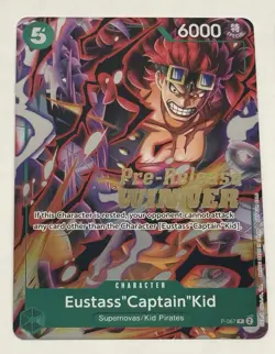 One Piece Eustass "Captain" Kid OP07 Pre-Release Winner Gold Stamped (2x) Cards - Image 3