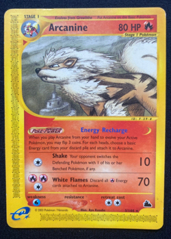 Arcanine 3/144 Skyridge Non Holo Rare Pokemon Card 2003 (LP/MP) - Image 1