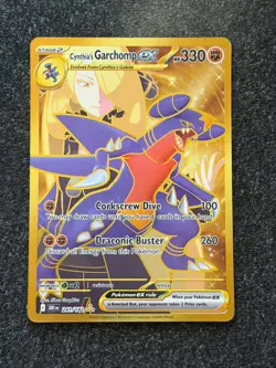 Pokemon TCG Cynthia's Garchomp EX Holo Card 241/182 Sv10: Destined Rivals - Image 1