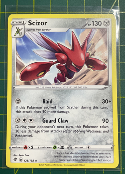 Pokemon TCG Scizor Rebel Clash Card 128/192 Regular Rare Near Mint Condition - Image 1