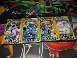 Pokemon Sun&Moon Cosmic Eclipse Dollar Pack Art Set Hanger 3 Card Pack 2019 - Image 1