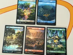 Final Fantasy MTG Chocobo Track Foil Stamped Lands Set Of 5 - Sleeved - Image 1