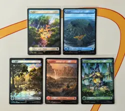Final Fantasy MTG Chocobo Track Foil Stamped Lands Set Of 5 - Sleeved - Image 2