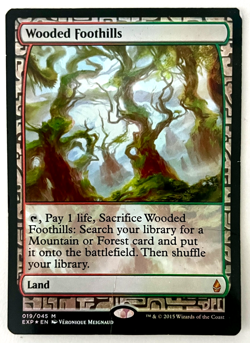 Wooded Foothills Zendikar Expedition Foil 019/045 MTG Damaged See Photos / Read - Image 1