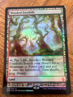 Wooded Foothills Zendikar Expedition Foil 019/045 MTG Damaged See Photos / Read - Image 2