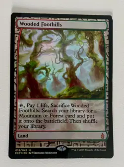 Wooded Foothills Zendikar Expedition Foil 019/045 MTG Damaged See Photos / Read - Image 3