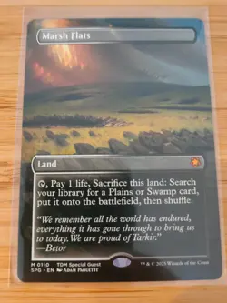 MTG Marsh Flats (Borderless) 0110 Tarkir: Dragonstorm Special Guest M/NM - Image 1