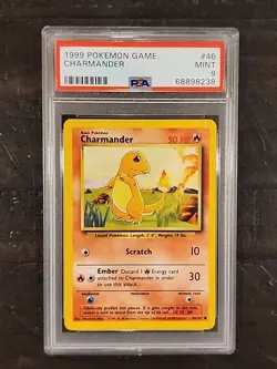 Charmander PSA 9 Mint #46 1999 Pokemon Game Base Set Vintage - Image 1