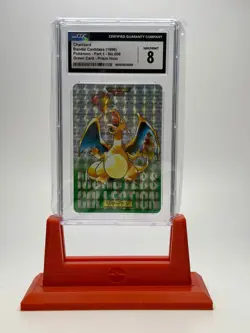 Charizard Bandai Carddass 1996 Prism Holo Green Card NM 8 - Image 2