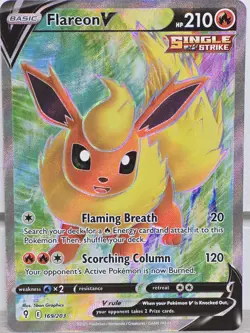 Pokemon Card TCG Flareon V Full Art 169/203 SWSH07: Evolving Skies 2021 Holo NM - Image 5