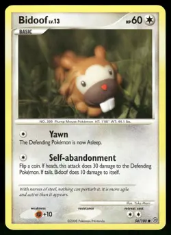 Bidoof 54/100 Stormfront Pokemon - Image 1