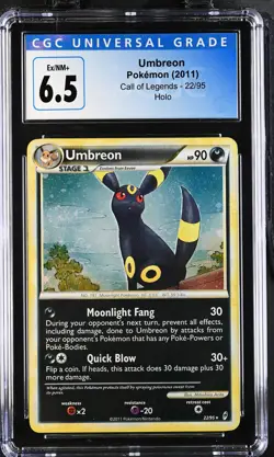 Umbreon 22/95 Holo Call Of Legends Pokemon CGC 6.5 Ex/nm+ - Image 1