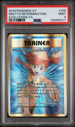 2016 Pokemon XY Evolutions Misty's Determination #108 PSA 9 - Image 1