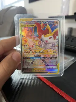 Pokemon TCG Charizard & Braixen GX Tag Team Black Star Promo SM230 Holo Rare - Image 1