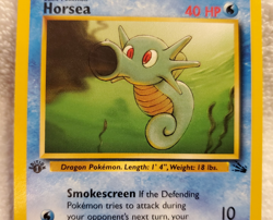 Horsea [C] 49/62 1st-Edition Fossil Pokemon 1999 Vintage TCG NM - Image 4