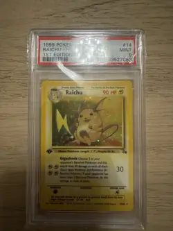 1999 Pokemon Fossil 1st Edition Raichu Holo PSA 9 Mint 14/62 - Image 2