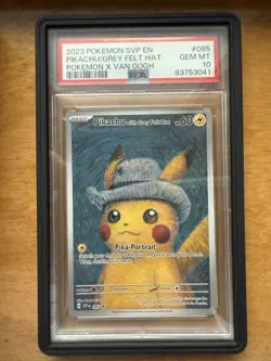 Pokemon Pikachu with Grey Felt Hat Van Gogh SVP EN 085 PSA 10 - Image 1