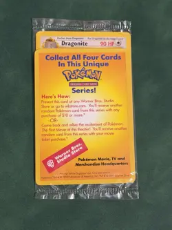 1999 WB Pokemon Black Star Movie Promo - Dragonite, Sealed. - Image 1