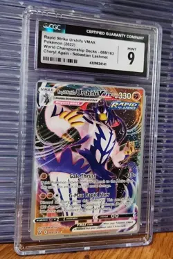 Rapid Strike Urshifu VMAX 088 World Championship 2022 Promo Pokemon Card CGC 9 - Image 1