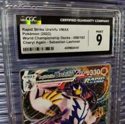 Rapid Strike Urshifu VMAX 088 World Championship 2022 Promo Pokemon Card CGC 9 - Image 4