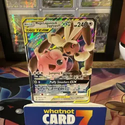 Pokemon TCG Mega Lopunny & Jigglypuff GX 165/236 Cosmic Eclipse Holo Card NM - Image 1