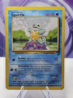 Pokemon TCG Squirtle Base Set 2 Unlimited Common Card 93/130 - Image 1