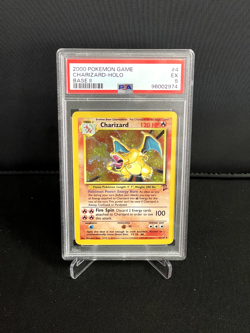 Charizard Psa 5 - 2000 Pokemon Card Game Base Set 2 Unlimited Holo 004/102 - Image 1