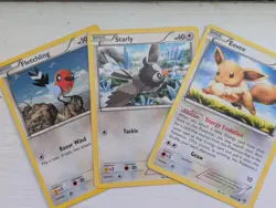 Lot Of 3 Pokemon TCG Cards: Eevee, Fletchling, Starly - Image 1