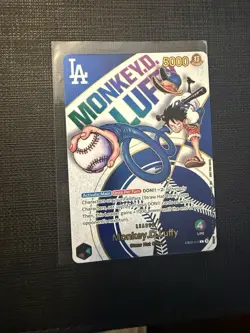 Dodgers x One Piece Collab Promo Card Monkey D. Luffy (LIGHT PLAYED) - Image 1