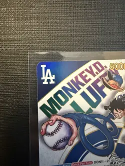 Dodgers x One Piece Collab Promo Card Monkey D. Luffy (LIGHT PLAYED) - Image 2