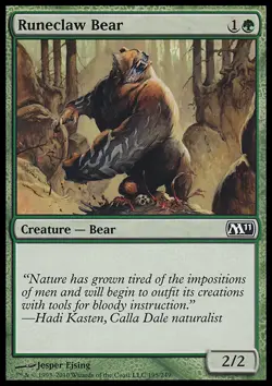 MTG Magic the Gathering Runeclaw Bear (195/255) Magic 2011 NM - Image 1