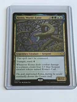 Koma World Eater 121 MTG Foundations 2024 Mint - 9.0 + Non Foil Rare - Image 1