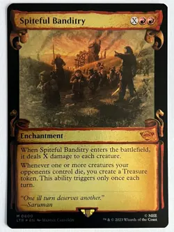 MTG Spiteful Banditry Showcase Scroll Foil (NM) Lord of the Rings lotr - Image 1