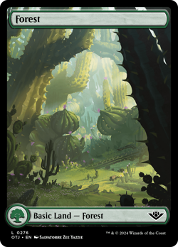 x4 Forest OTJ MTG 276 FULL ART BASIC LAND M/NM 4x - Image 1