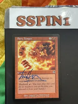 MTG Fiery Temper , Torment, Signed Tim Hildebrandt - Image 1