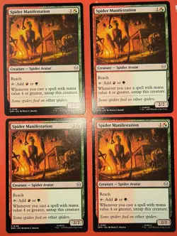 4X PLAY SET, MTG: SPIDER-MAN, SPIDER MANIFESTATION , 0148,4 REGULAR FINISH,NM - Image 1