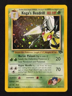 Koga's Beedrill 9/132 Holo Rare Gym Challenge Pokemon Card - Image 1