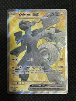 Pokemon TCG Zekrom ex Black Bolt Full Art Ultra Rare 158/086 NM - Image 2