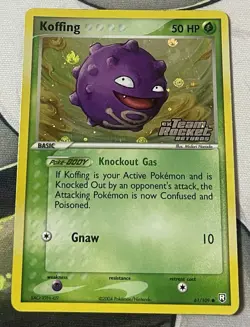 Koffing Reverse Holo Pokemon Card ex Team Rocket Returns 61/109 Ungraded Raw LP - Image 2