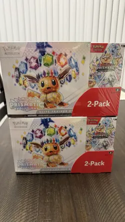 (LOT OF x2) Pokemon TCG: Prismatic Evolutions ETB & Booster Bundle Costco 2-Pack - Image 1