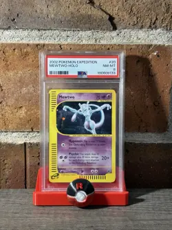 Pokemon 2002 Mewtwo #20 Holo Expedition PSA 8 - Image 1