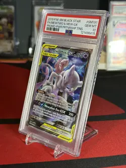 2019 POKEMON SM BLACK STAR PROMO #SM191 FULL ART/MEWTWO & MEW GX - PSA 10 - Image 3