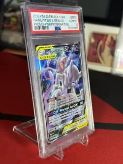 2019 POKEMON SM BLACK STAR PROMO #SM191 FULL ART/MEWTWO & MEW GX - PSA 10 - Image 4