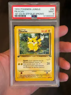 1999 Pokemon Jungle - 1st Edition Pikachu - WoTC Gold W Stamp Promo PSA 9 - Image 1