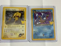 2021 POKEMON CELEBRATIONS CONFETTI HOLO RARE DARK GYARADOS & ZAPDOS NM SET - Image 1