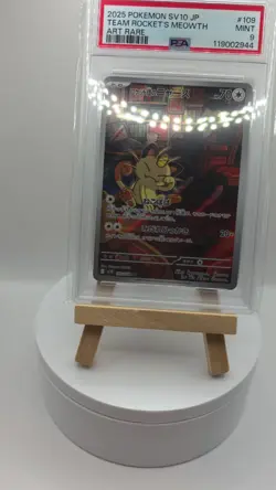Team Rocket's Meowth #109 Pokemon Japanese Glory Of Team Rocket PSA 9 - Image 2