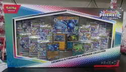 Pokemon TCG Prismatic Evolutions Lucario Ex + Tyranitar Ex Premium Collection - Image 1